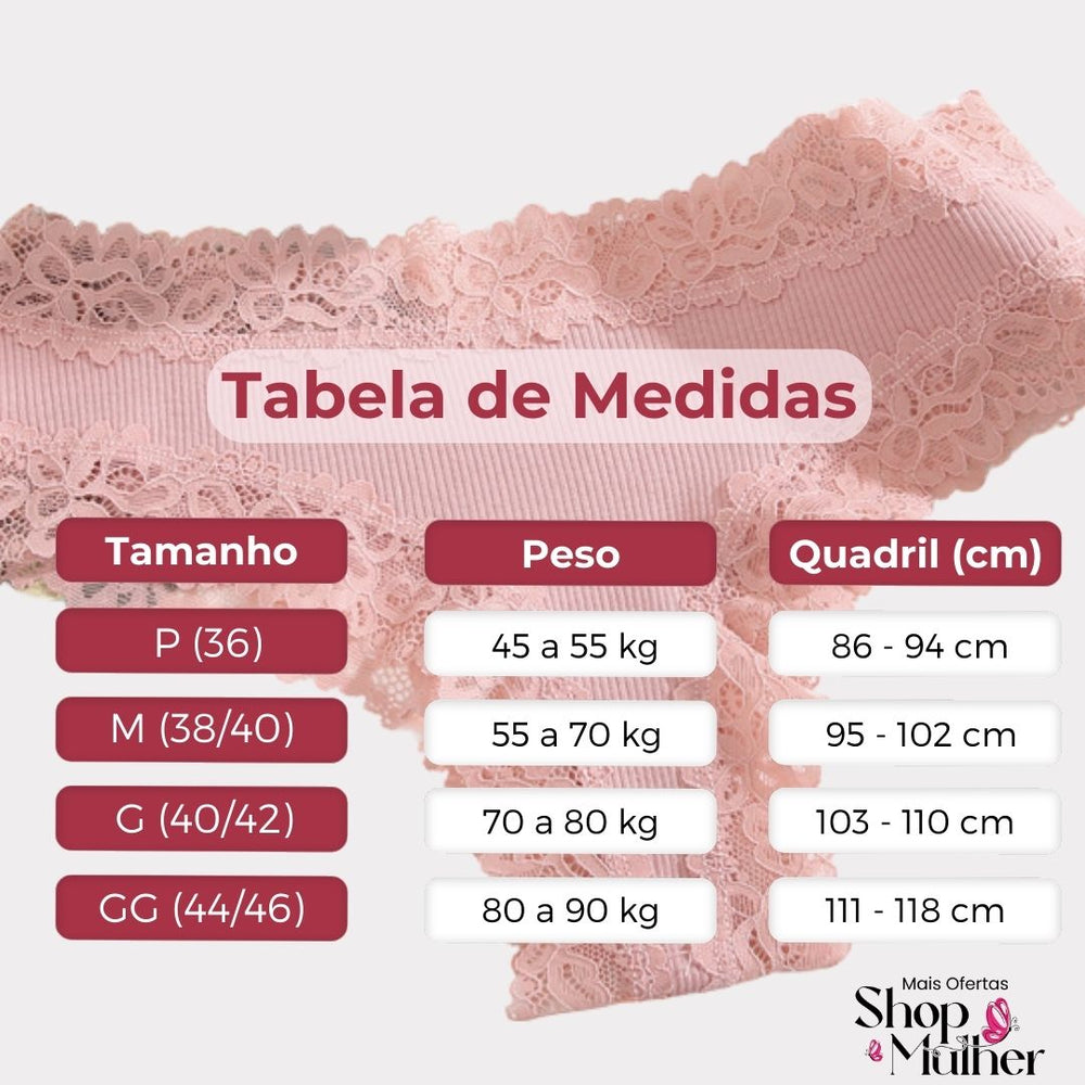 Calcinha CottonLace® Original [ANTIBACTERIANA] – [PAGUE 3 LEVE 5]