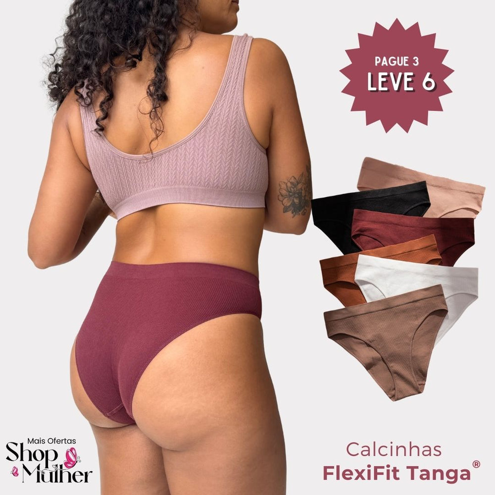 [LANÇAMENTO! PROMOÇÃO COMPRE 3 E LEVE 6] Calcinhas FlexiFit Tanga® Cós Médio - FRETE GRÁTIS