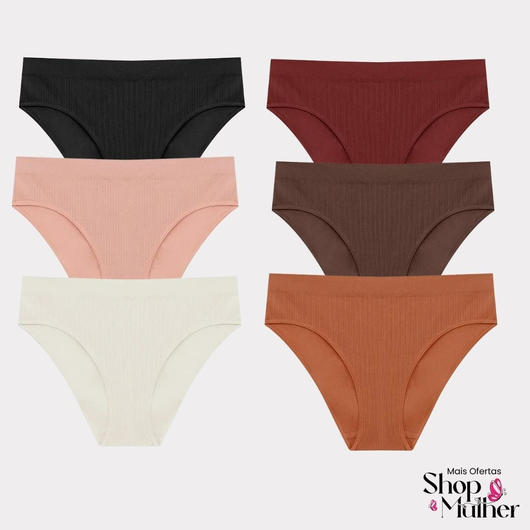 [LANÇAMENTO! PROMOÇÃO COMPRE 3 E LEVE 6] Calcinhas FlexiFit Tanga® Cós Médio - FRETE GRÁTIS